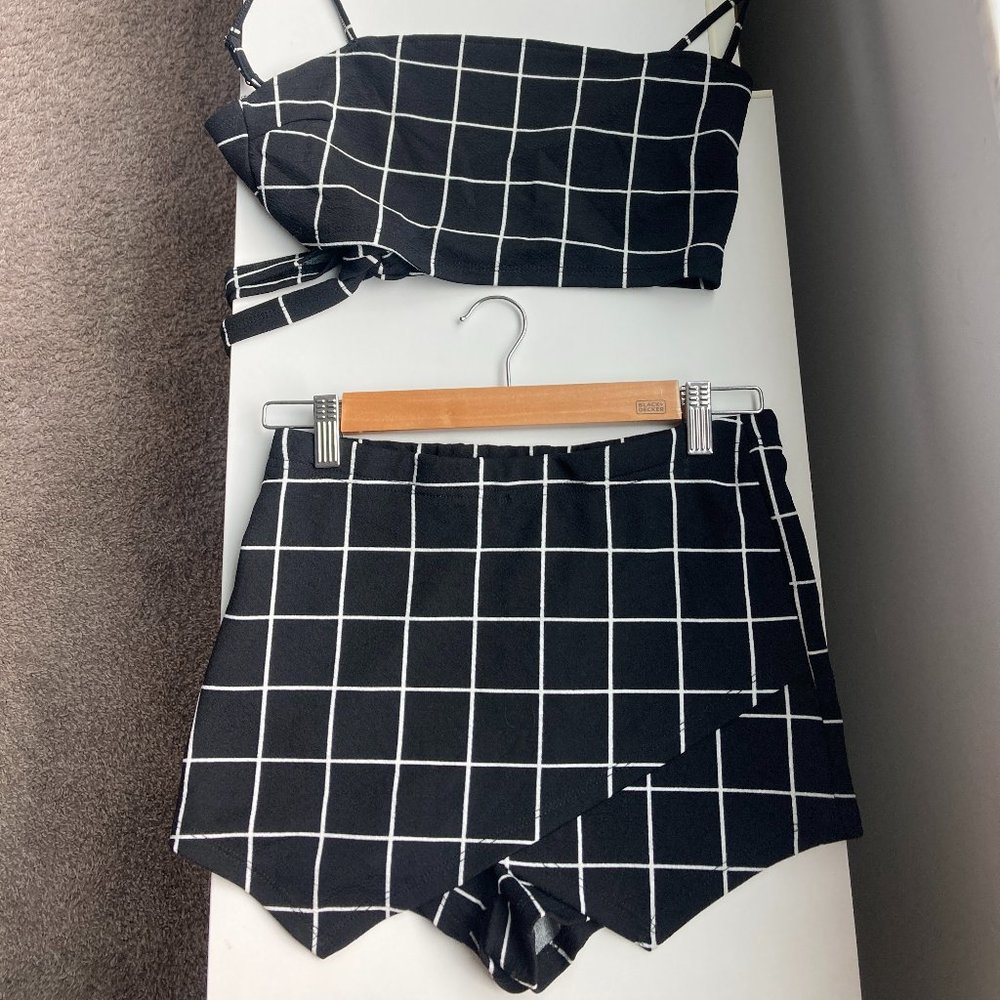 Shein Matching Set Skort and Crop Top- Size M (preloved)